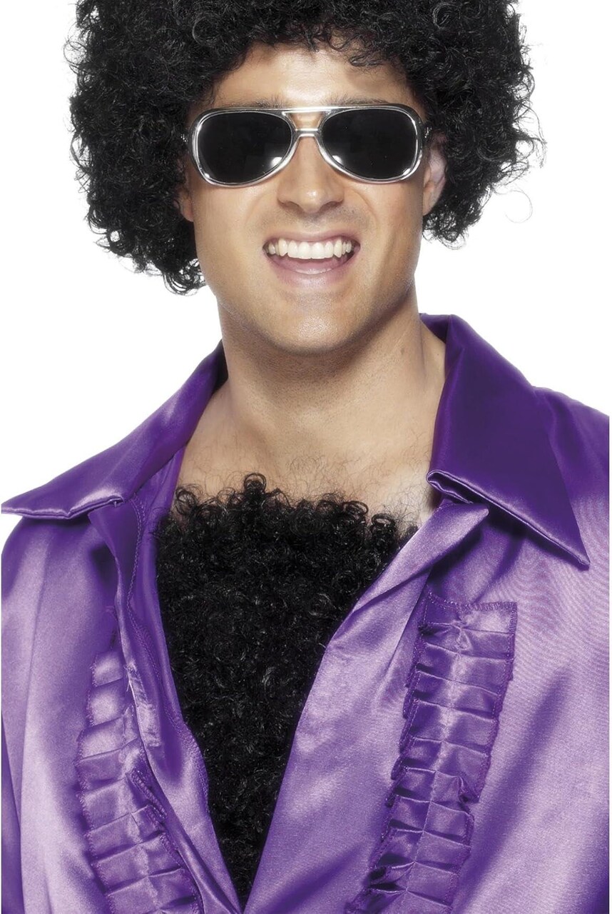 Smiffy's Men's Hairy Chest Dark Deluxe Halloween Costume Accessory